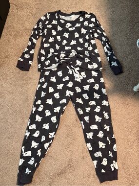 Black Ghost Print Women's Pajama Set
